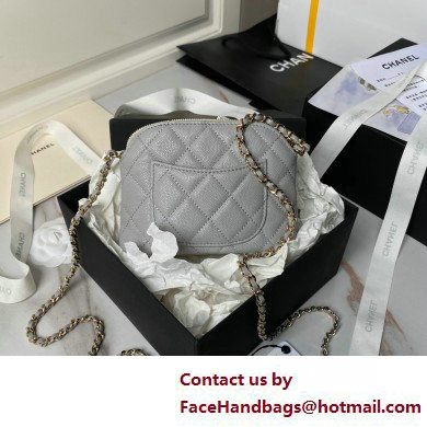 Chanel Grained Calfskin  &  Gold-Tone Metal Clutch with Chain Bag AP4000 Gray 2025